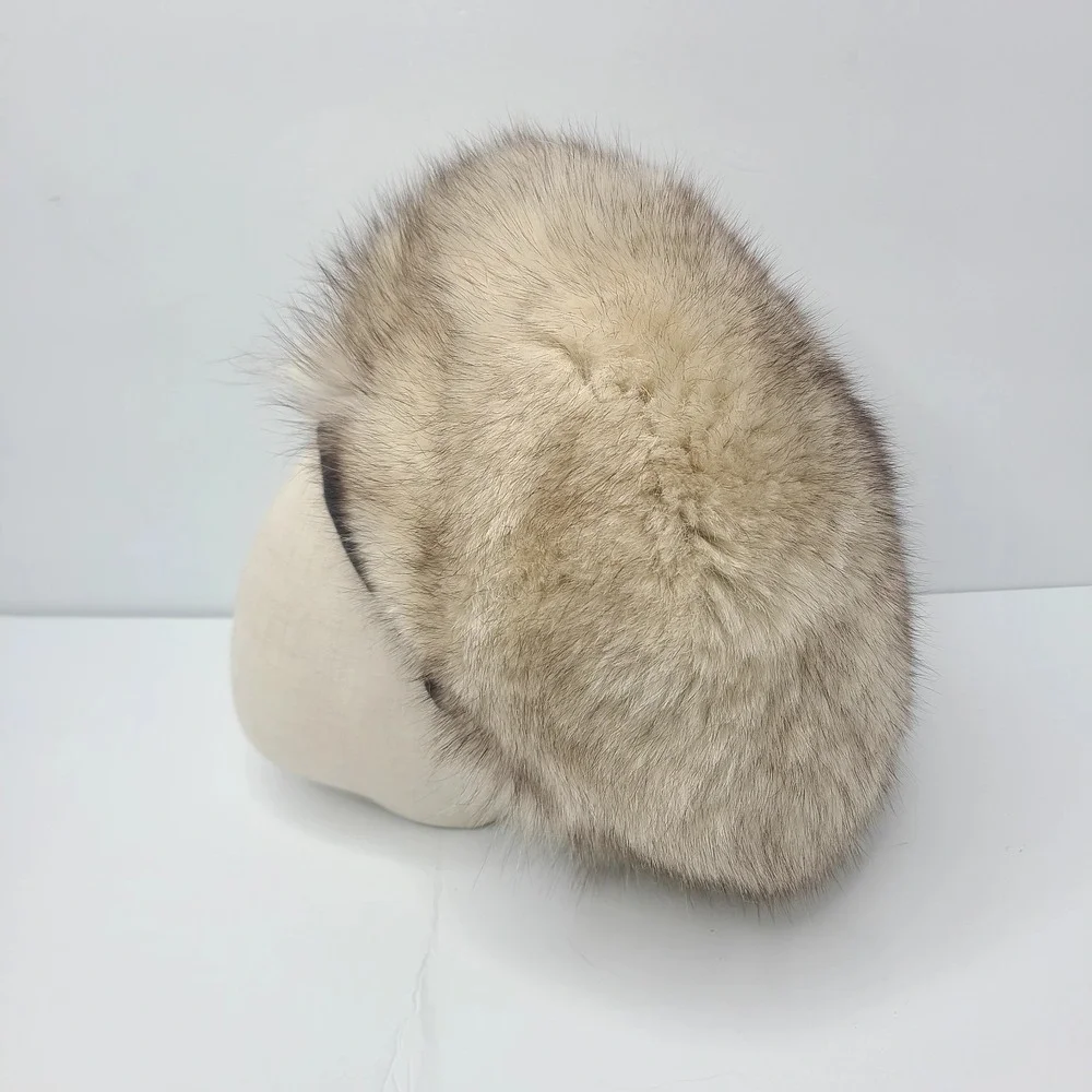 Vintage Evans Chicago Fox Fur Cossack Hat Pluff Slouchy Beret Winter Mob Wife